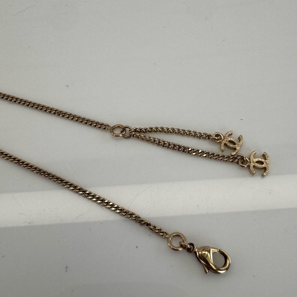 CHANEL Large Rhinestone Paved Gold and Silver Crystal Pendant Necklace - Picture 7 of 16